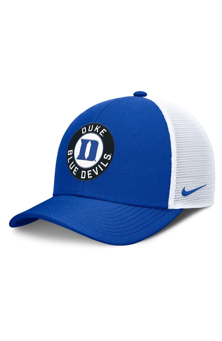 Nike Men's Nike Royal/White Duke Blue Devils Rise Primetime Performance Trucker Adjustable Hat, Main, color, Royal