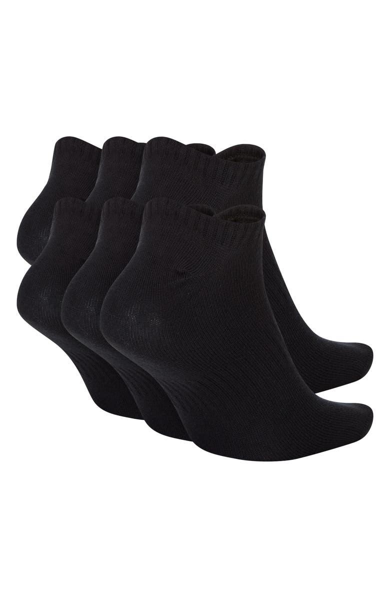 Nike Everyday 6-Pack Lightweight Low Cut Socks, Alternate, color, Black/White