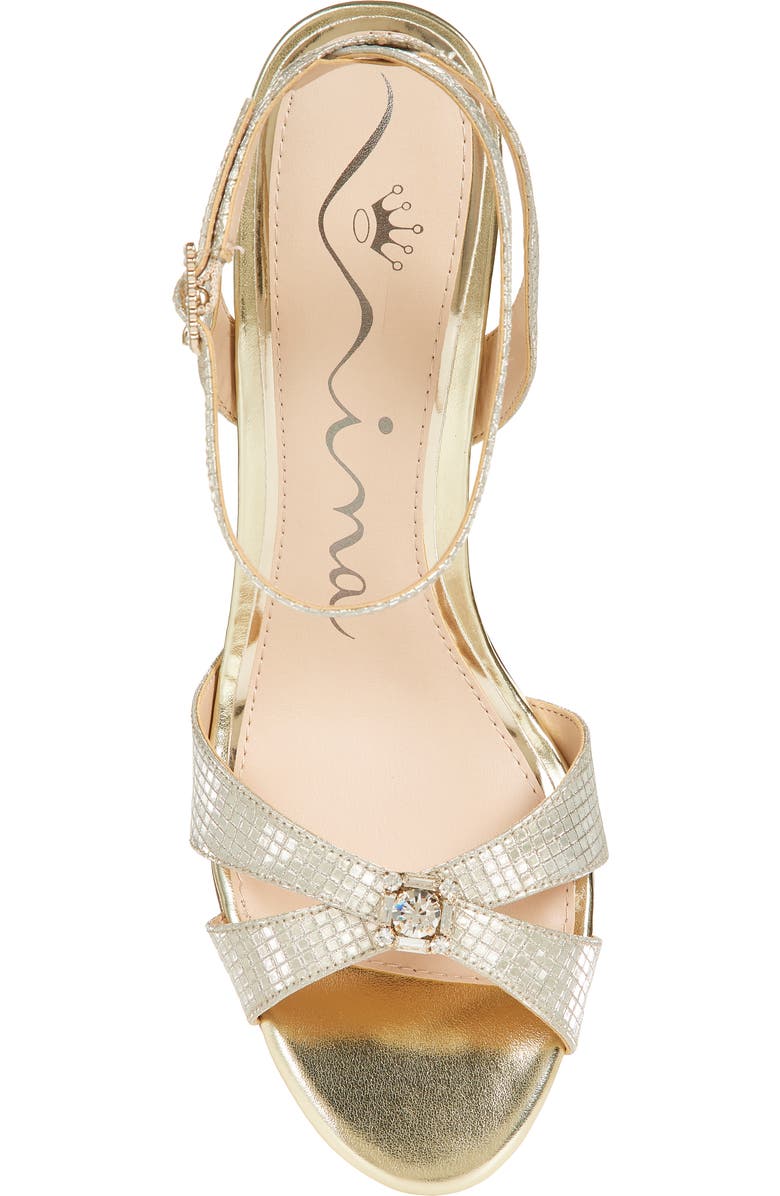 Nina Vinka Crystal Embellished Sandal, Alternate, color, Platino