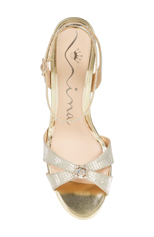 Nina Vinka Crystal Embellished Sandal In Platino
