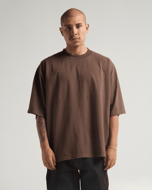 Shaka Wear Garment Dye Drop Shoulder In Mocha