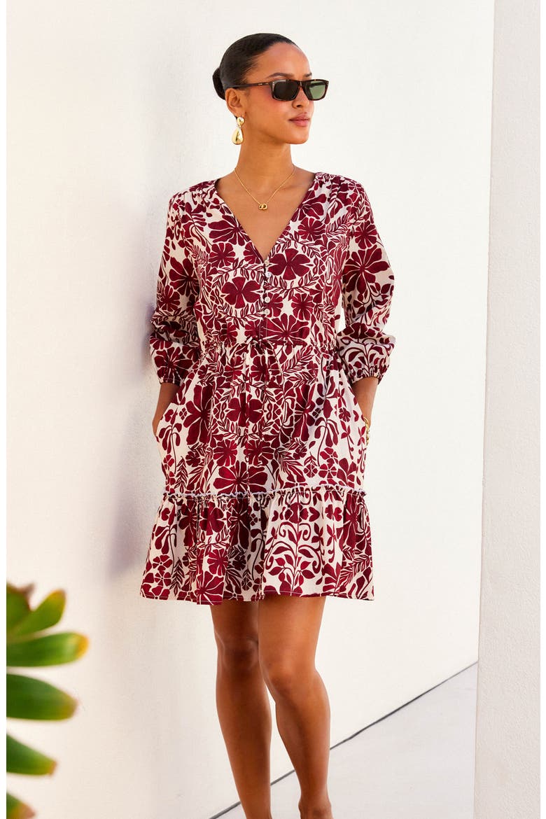 Tasha Print Tie Waist Minidress, Alternate, color, PRINT