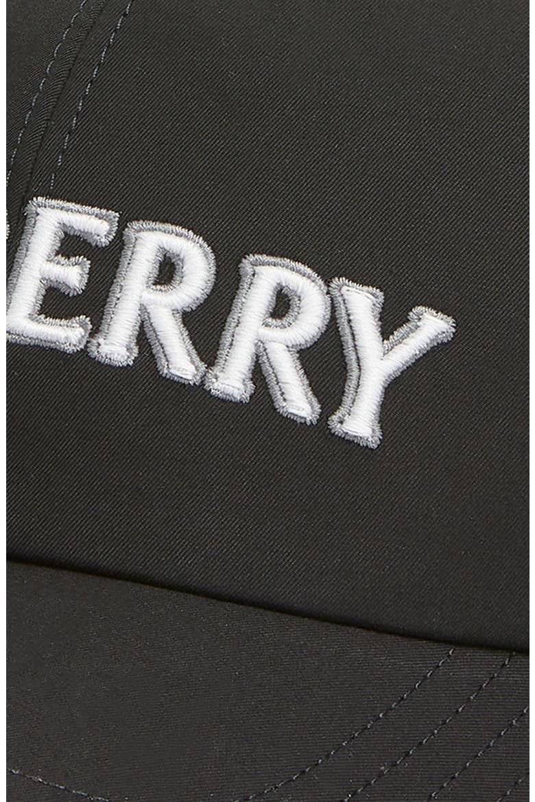 Embroidered Logo Cotton Gabardine Baseball Cap, Alternate, color, BLACK