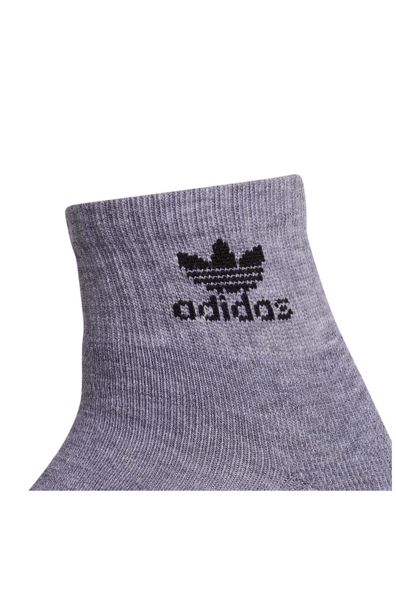 Kids' Trefoil Assorted 6-Pack Quarter Socks, Alternate, color, HEATHER GREY/ BLACK/ WHITE