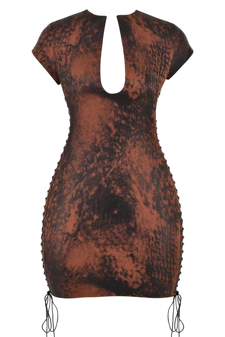 Daphne Cord Up Laced Minidress, Alternate, color, ANTIQUE