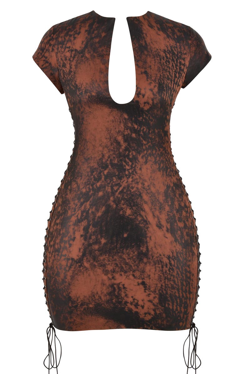 HOUSE OF CB Daphne Cord Up Laced Minidress, Alternate, color, Antique