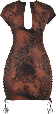 HOUSE OF CB Daphne Cord Up Laced Minidress