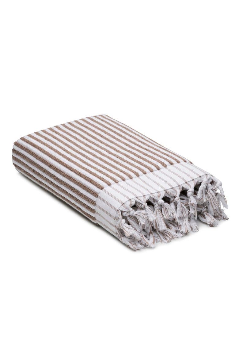 Stripes Turkish Cotton Terry Towel Bundle, Alternate, color, Taupe Brown
