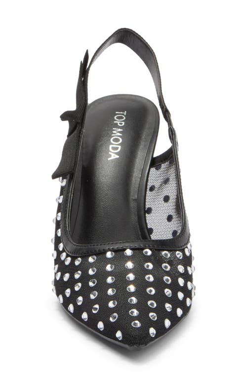 Top Guy Shoes Calista Crystal Embellished Slingback Pump