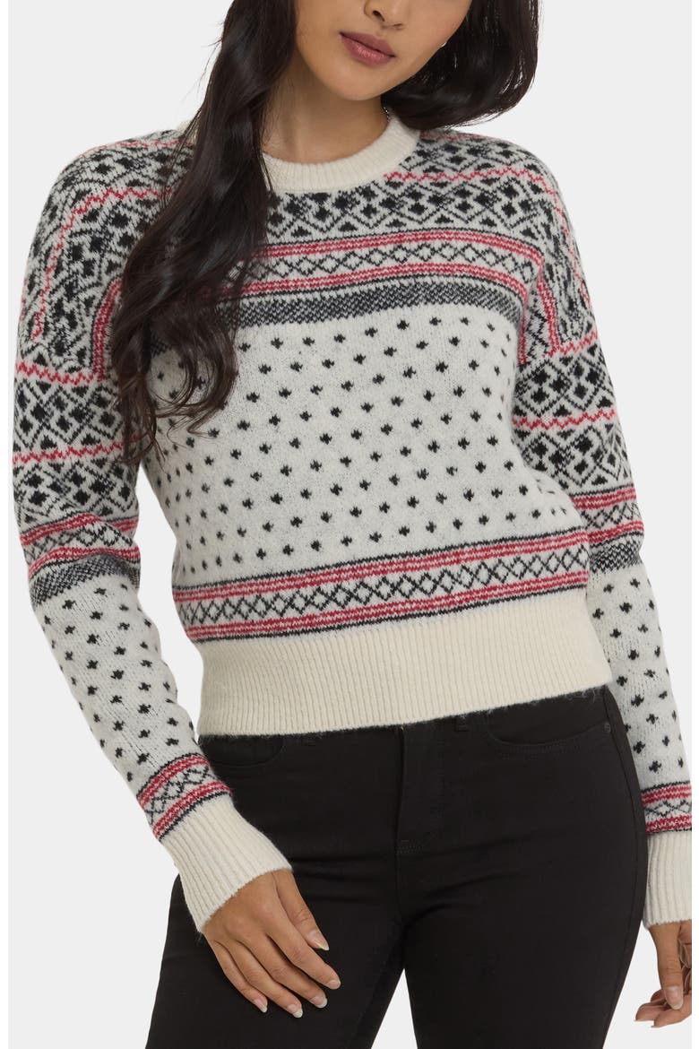 Fair Isle Sweater, Main, color, IVORY/ BLACK
