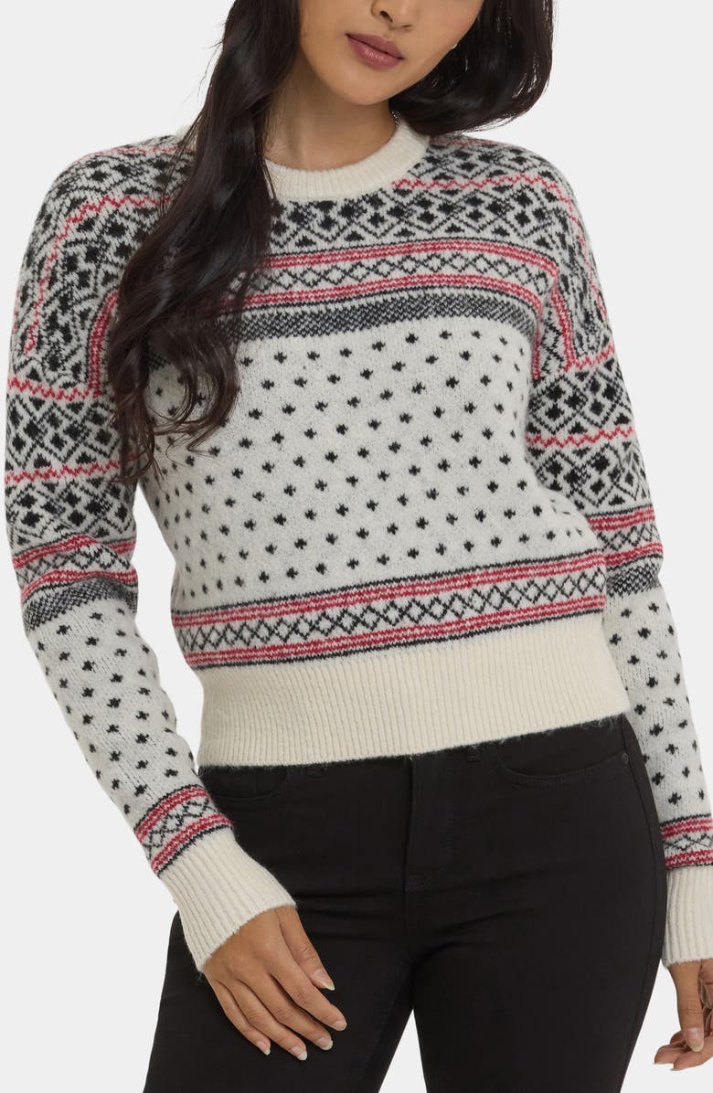 NYDJ Fair Isle Sweater, Main, color, Ivory/ Black