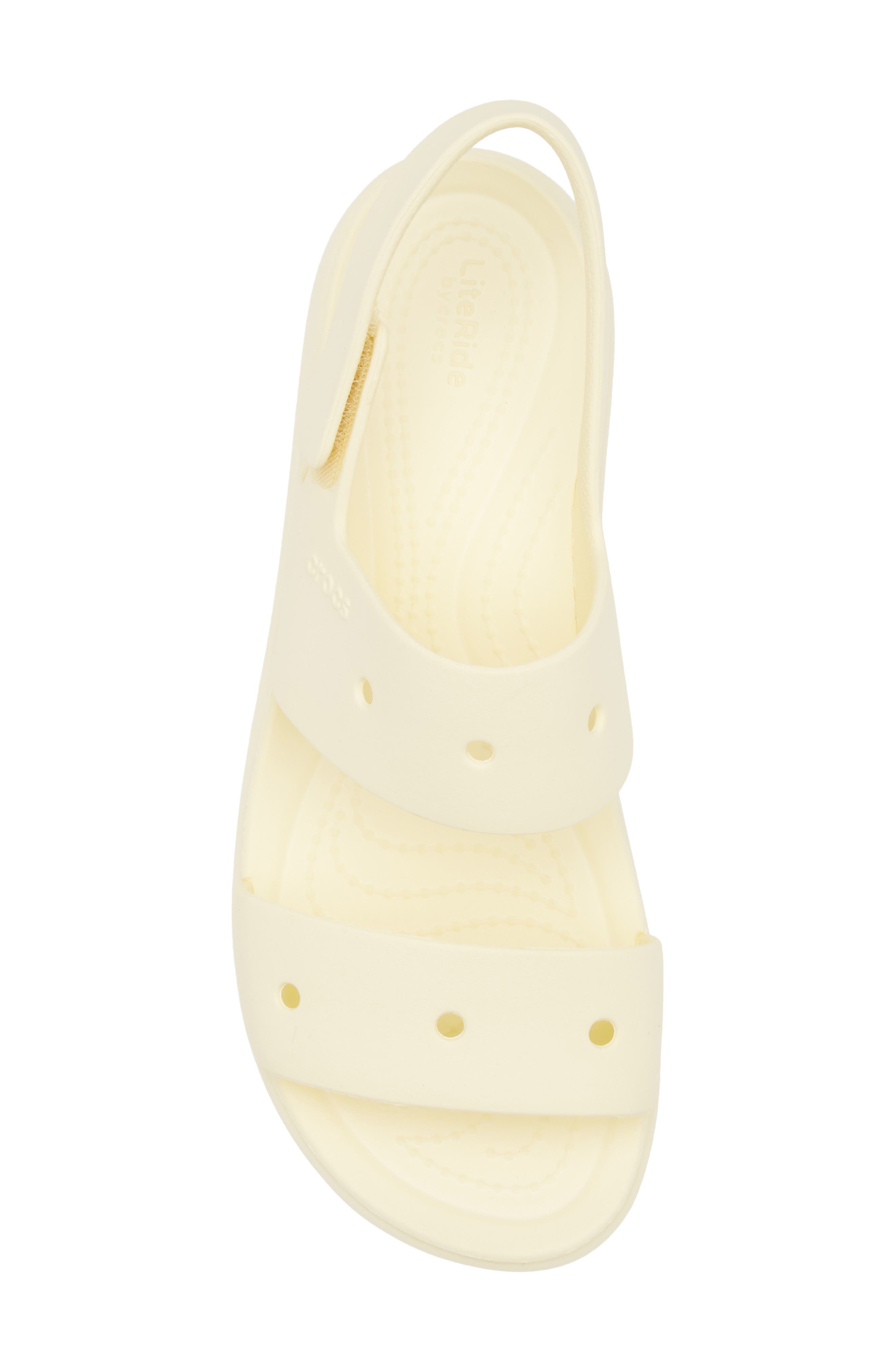 CROCS Brooklyn Slingback Platform Wedge Sandal, Alternate, color, Butter Cream