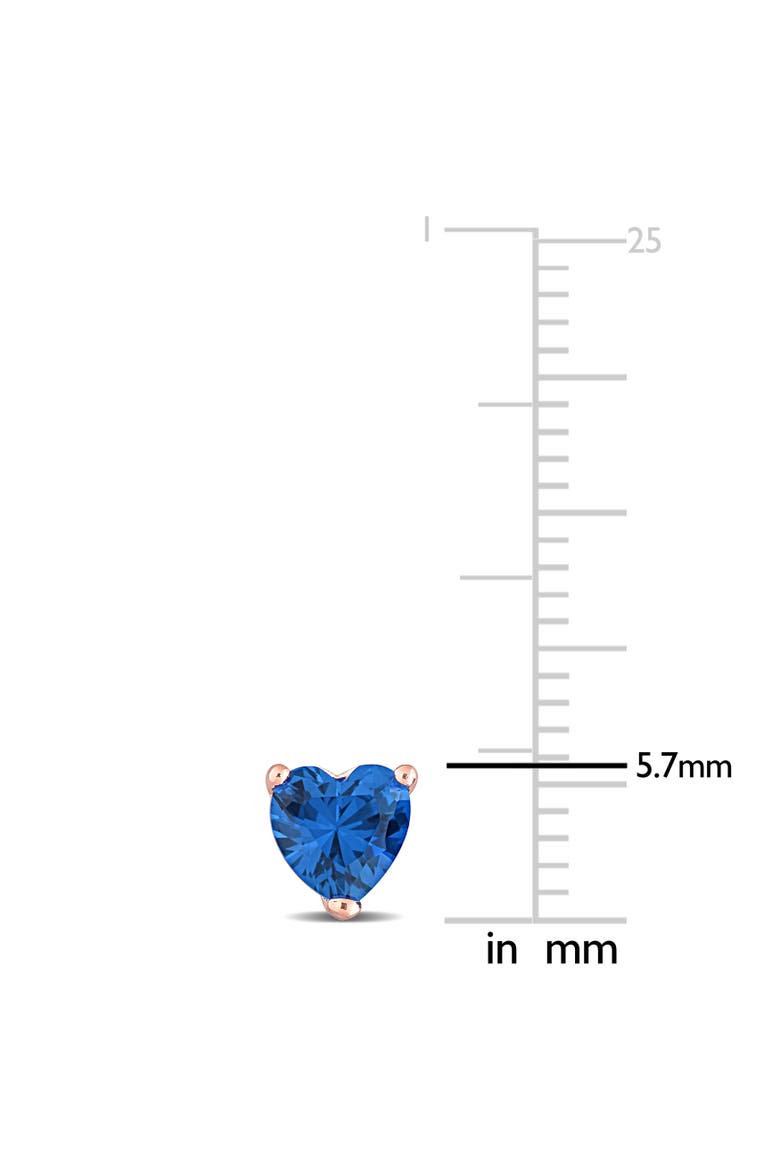 Color Zirconia Heart Stud Earrings Plated, Alternate, color, Blue CZ
