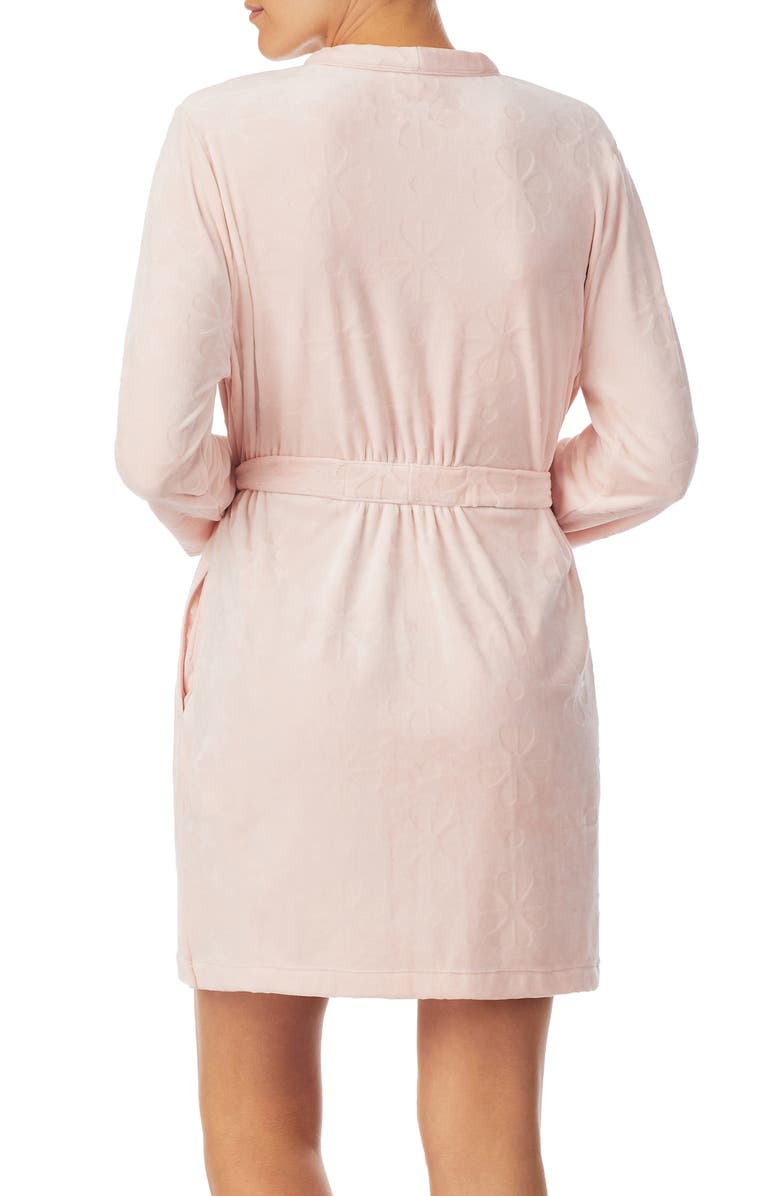 Kate Spade New York spade pattern short robe, Alternate, color, Pink
