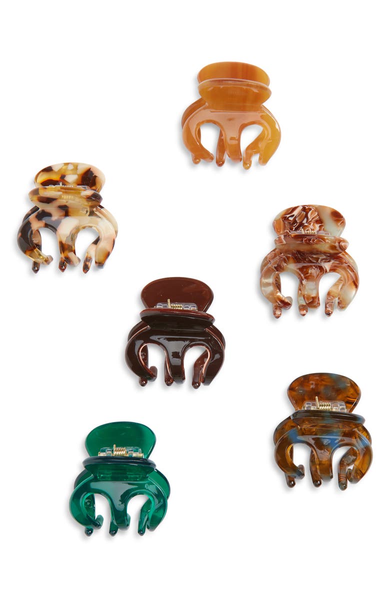 Tasha 6-Pack Mini Jaw Hair Clips, Main, color, Neutral Multi