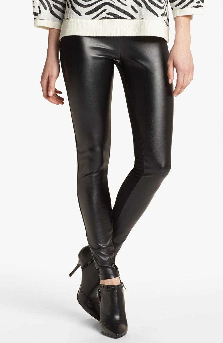 Nordstrom 'Double Trouble' Knit & Faux Leather Leggings, Main, color, 