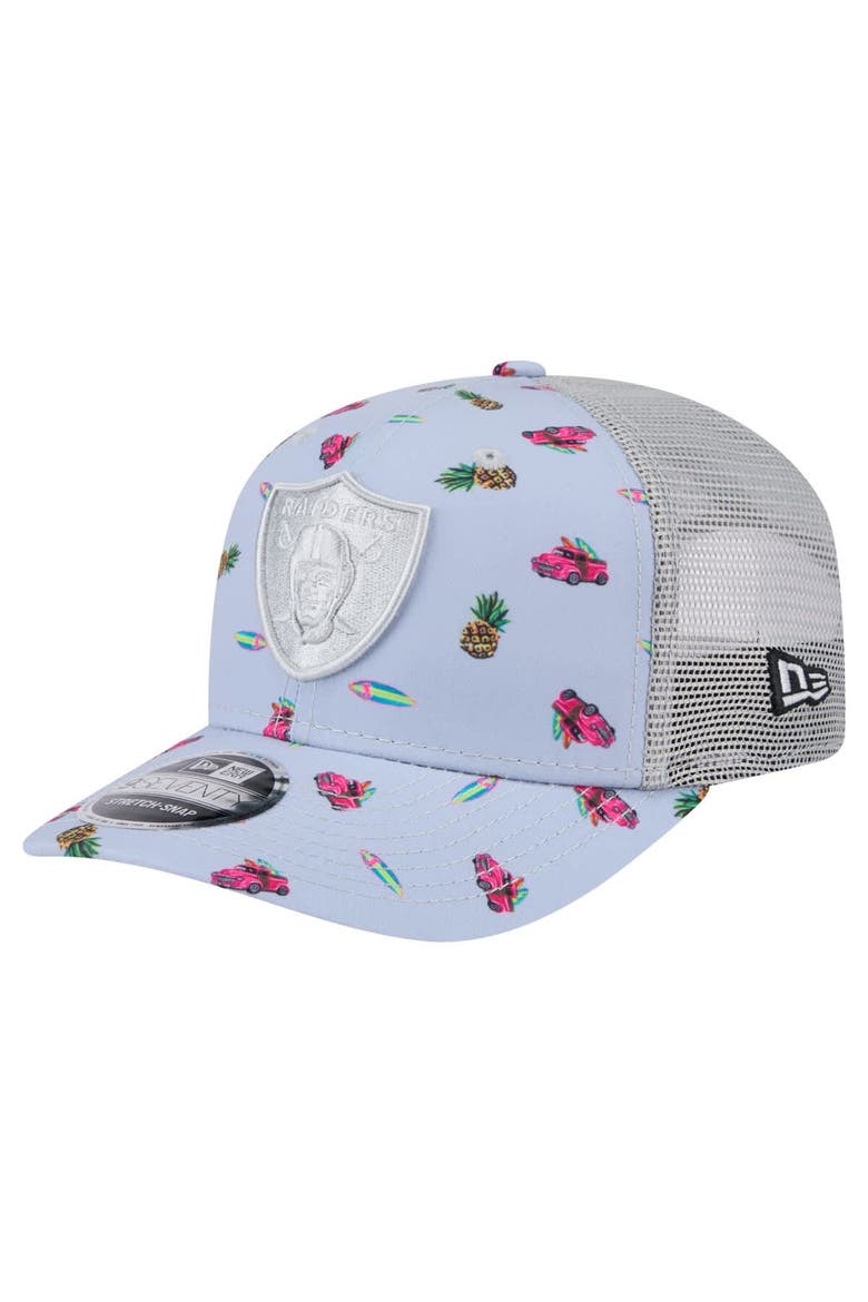 Men's New Era  Light Blue Las Vegas Raiders Adventure Surfboard 9SEVENTY Adjustable Hat, Main, color, Light Blue