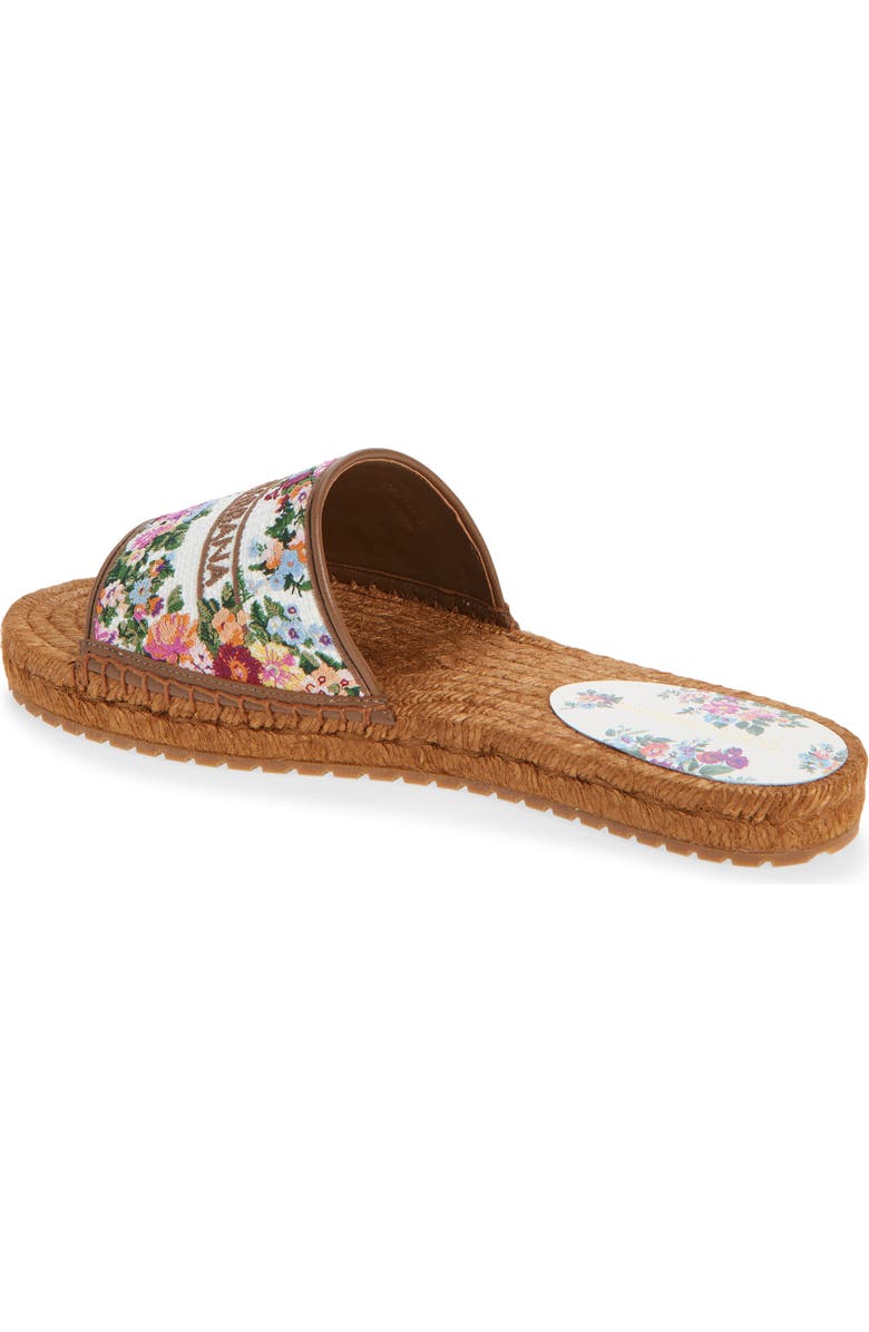 Dolce&Gabbana Floral Embroidered Flat Espadrille Sandal, Alternate, color, Bianco/ Multicolor