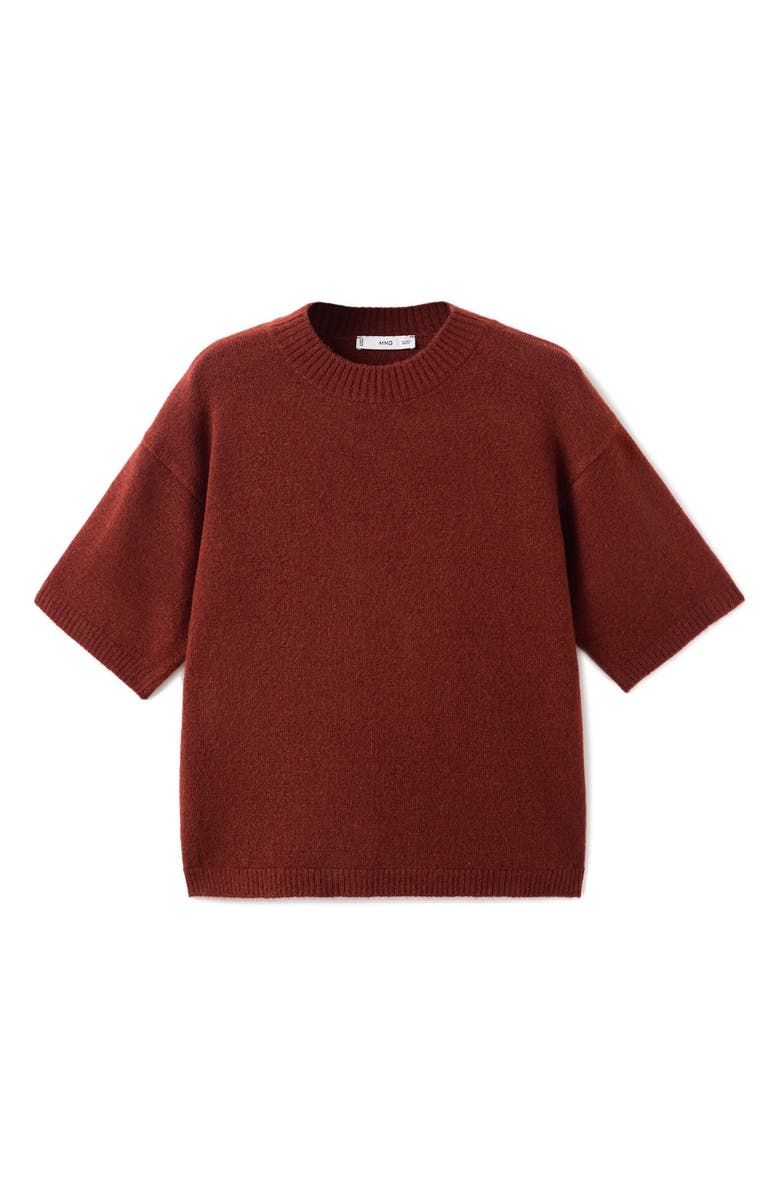 MANGO Short Sleeve Sweater, Main, color, Burnt Orange