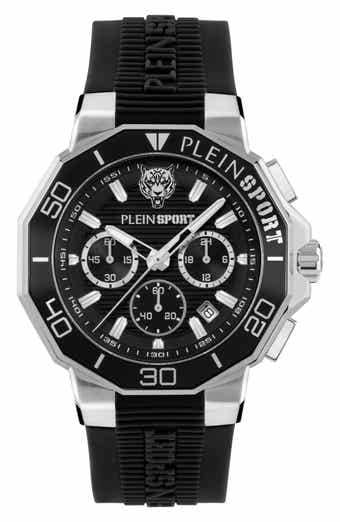 Titan Three Hand Quartz Silicone Strap Watch, 46mm
