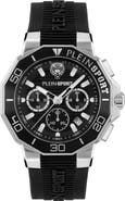 PLEIN SPORT Titan Three Hand Quartz Silicone Strap Watch, 46mm