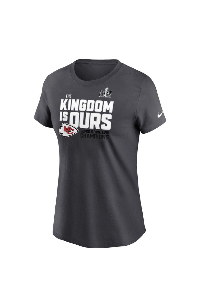 Nike Women's Nike  Anthracite Kansas City Chiefs Super Bowl LVIII Champions Local Fashion T-Shirt, Alternate, color, 