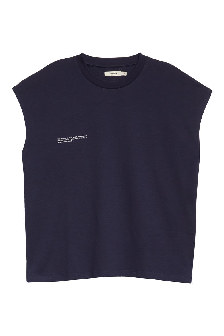C-FIBER™ Unisex Organic Cotton & Seaweed Crop Sleeveless Tee, Main, color, NAVY