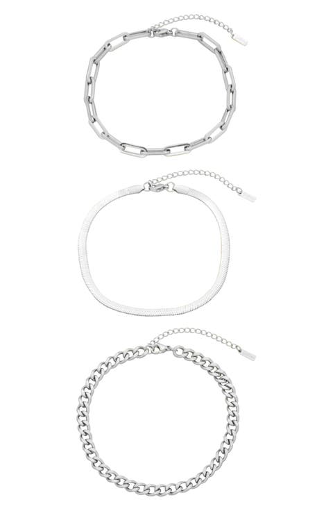 Set of 3 Assorted Chain Anklets