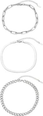 st. Moran Set of 3 Assorted Chain Anklets
