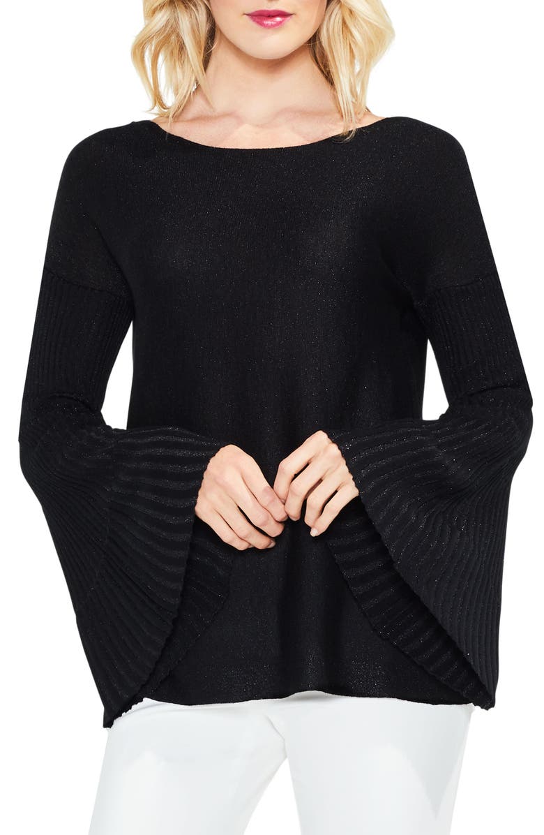 Vince Camuto Sparkly Bell Sleeve Sweater, Main, color, 