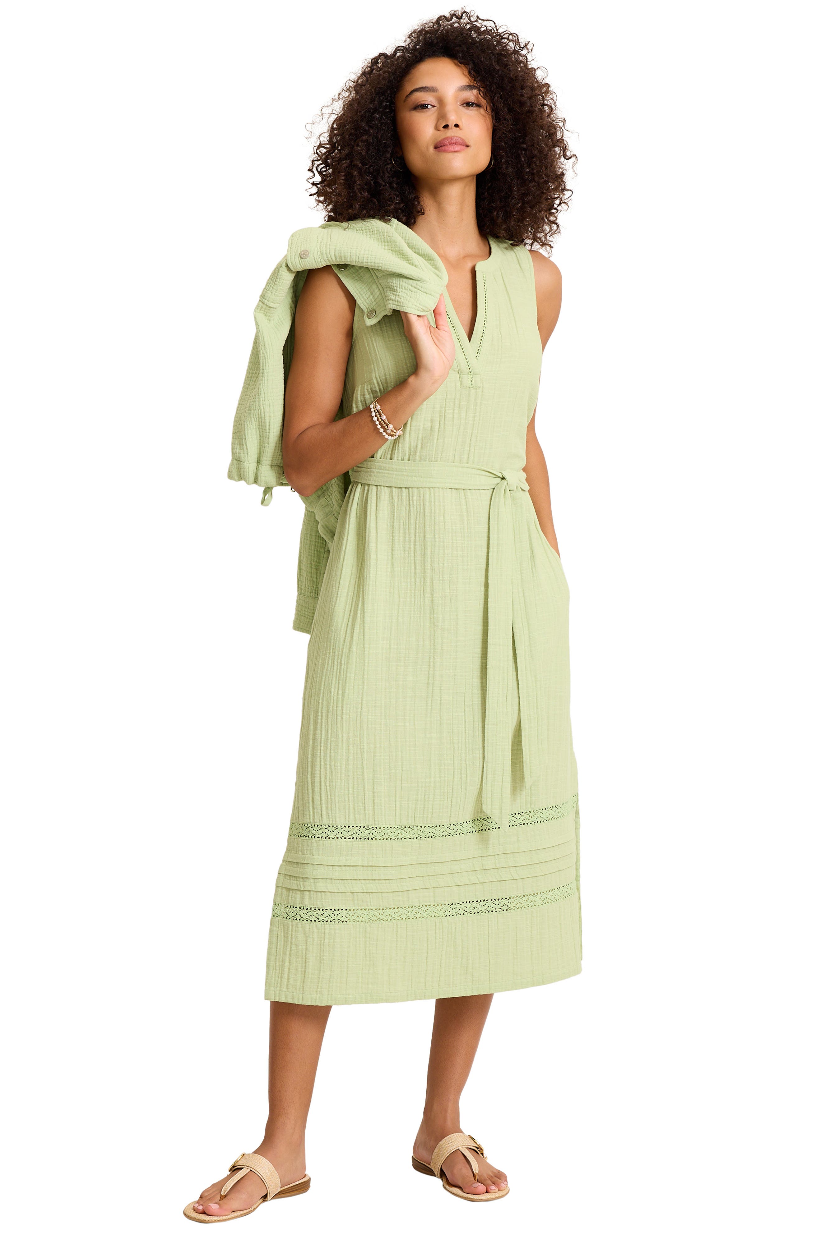 Tommy Bahama Sleeveless Gauze Midi Dress (Women) | Nordstrom