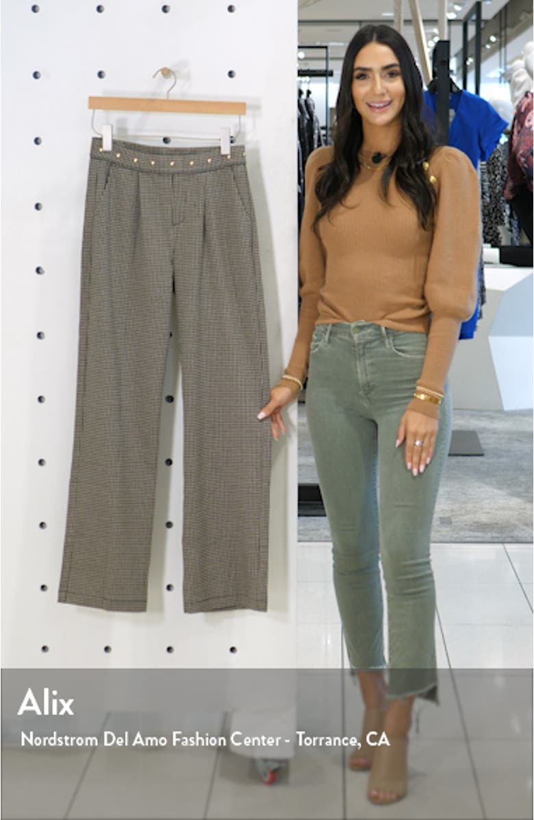 Studded Waist Check Wide Leg Pants, sales video thumbnail