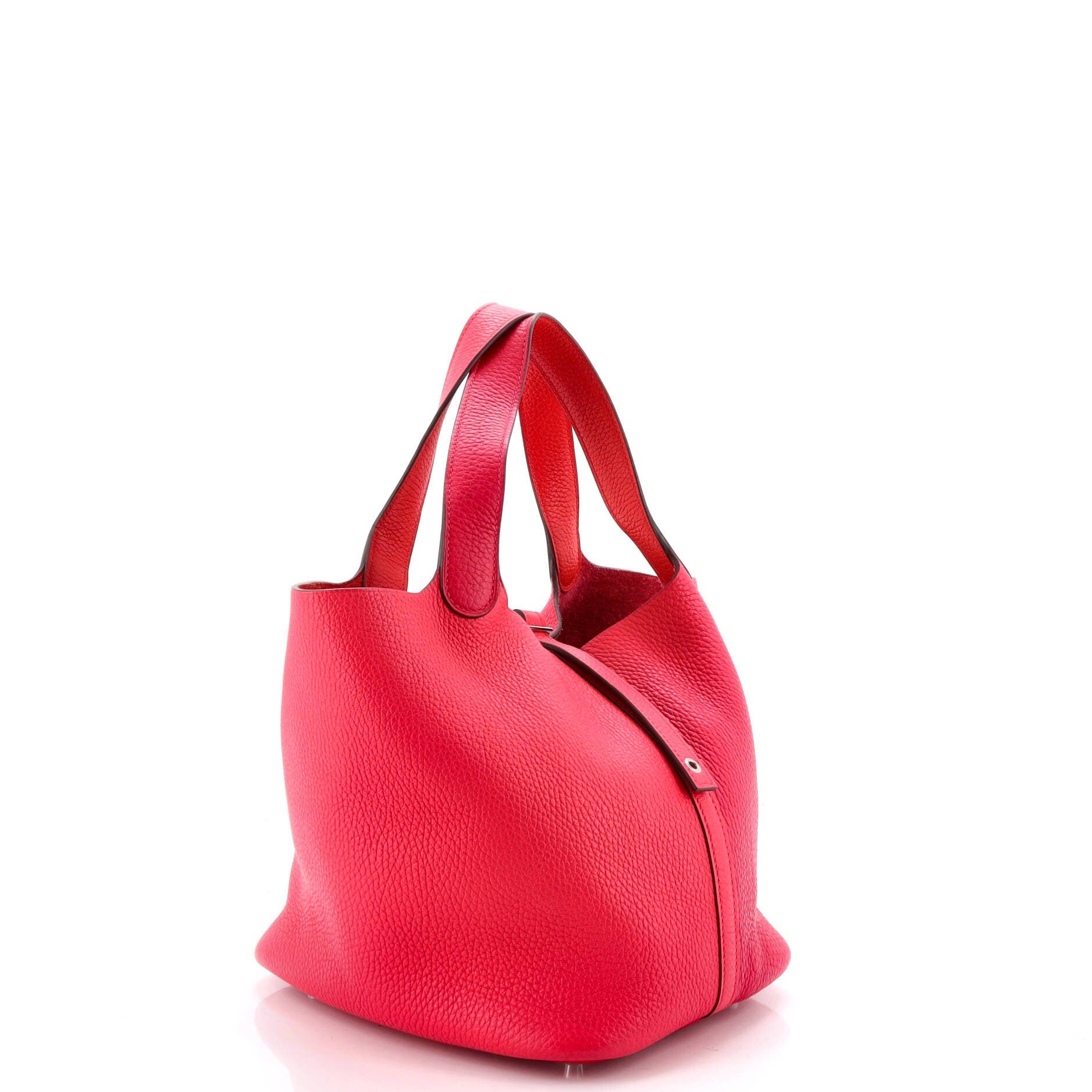 Picotin Lock Bag Tricolor Clemence MM, Alternate, color, Red