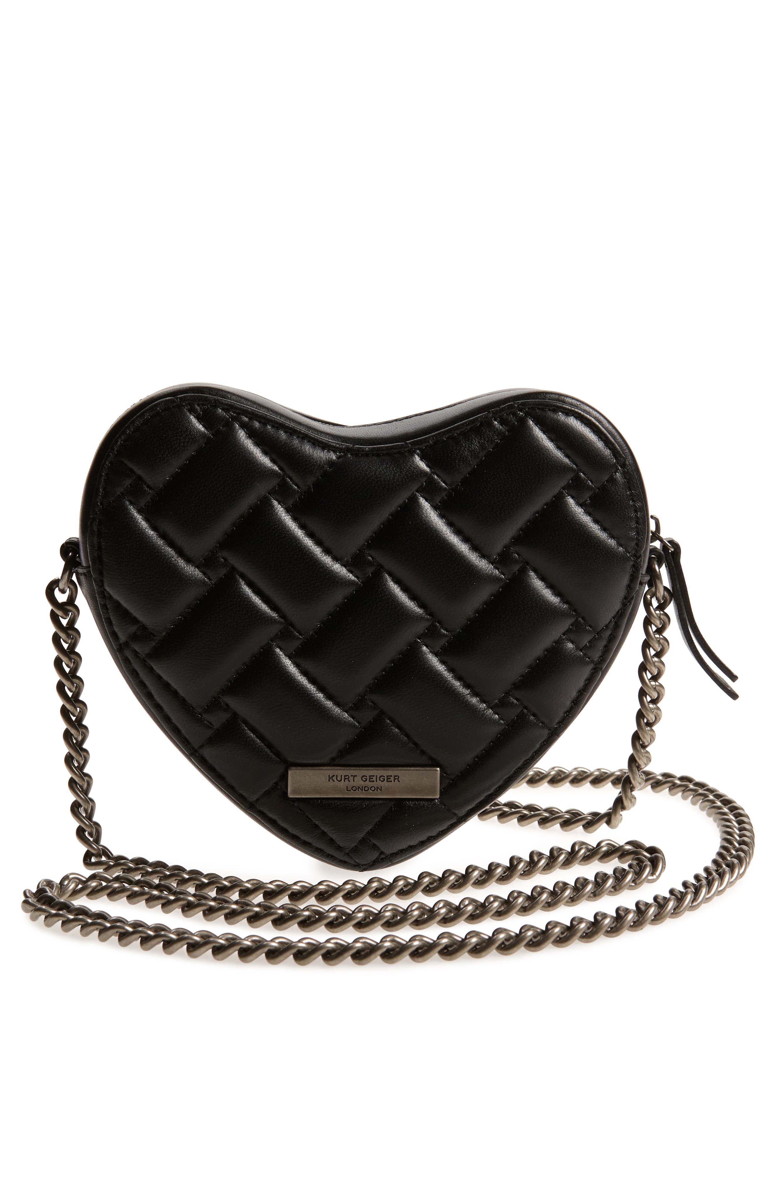 Kurt Geiger London Kensington Heart Crossbody Bag, Alternate, color, Black