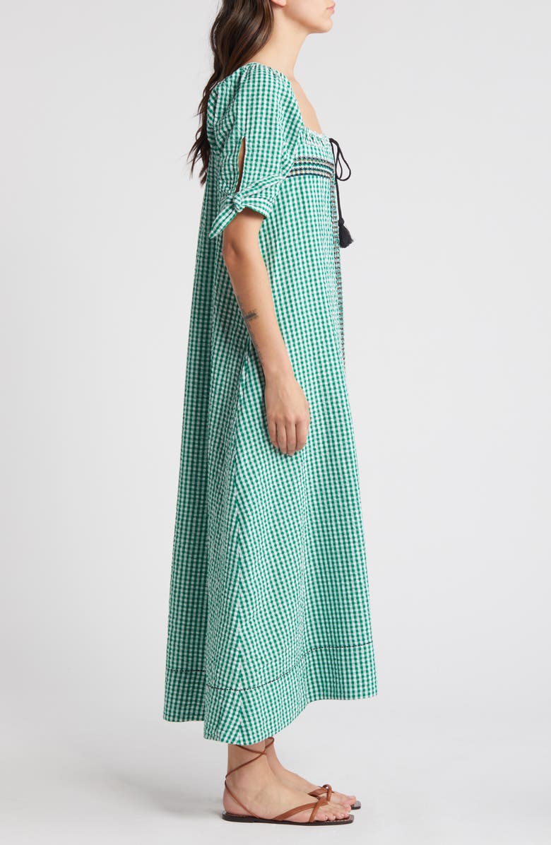 Free People Cass Gingham Cotton Seersucker Maxi Dress, Alternate, color, 