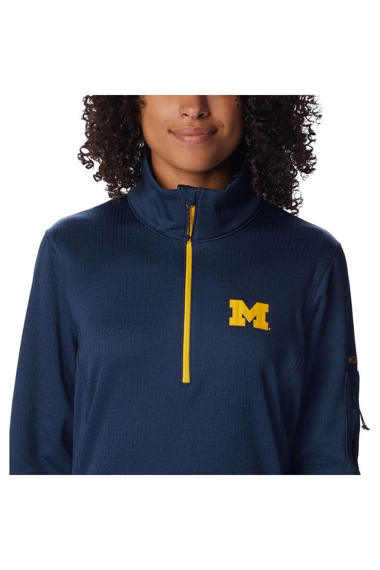 Women's Columbia Navy Michigan Wolverines Park View Omni-Wick Half-Zip Top, Alternate, color, Navy