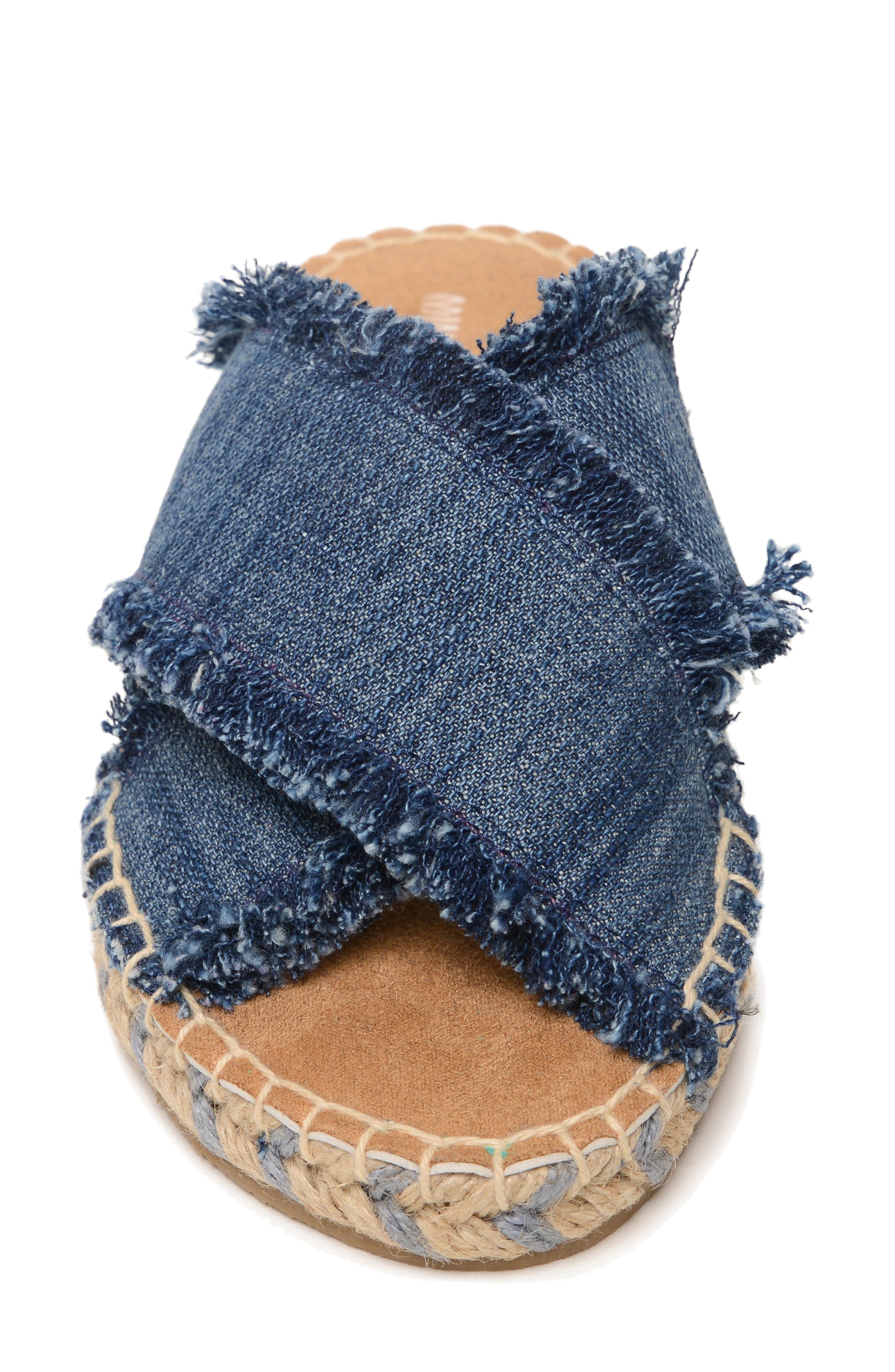 Minnetonka Pepper Espadrille Slide Sandal, Alternate, color, Blue Denim