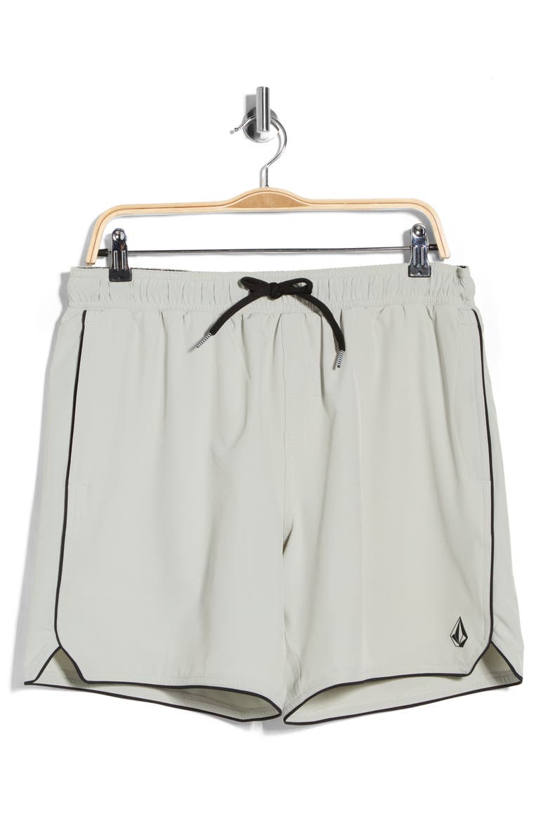 Volcom Piping Swim Trunks, Alternate, color, Storm Green