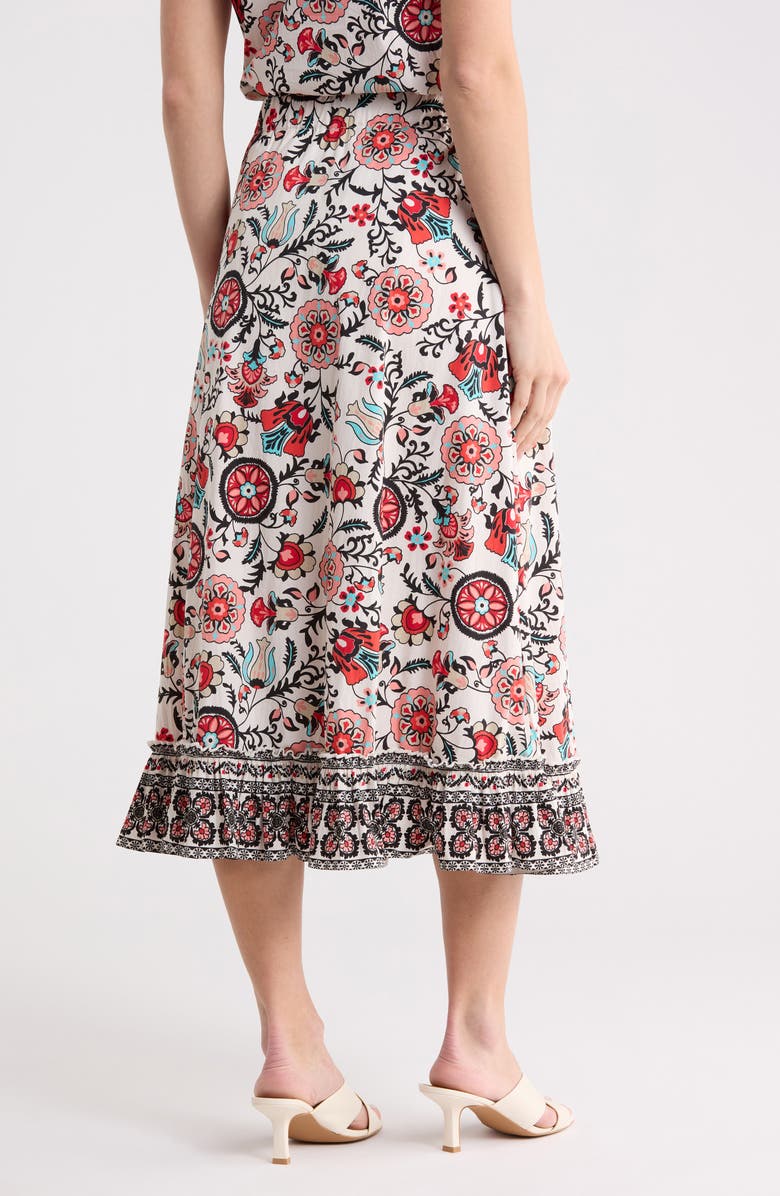 T Tahari Floral Tiered Pull-On Skirt, Alternate, color, Garden Party Print