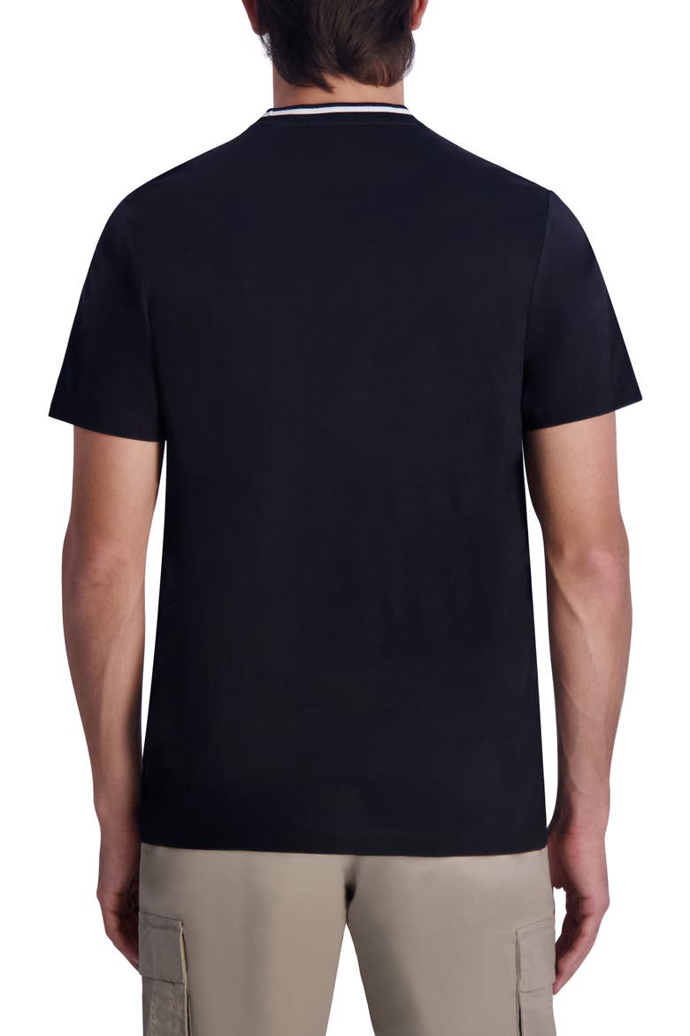 Contrast Crewneck Cotton T-Shirt, Alternate, color, BLACK