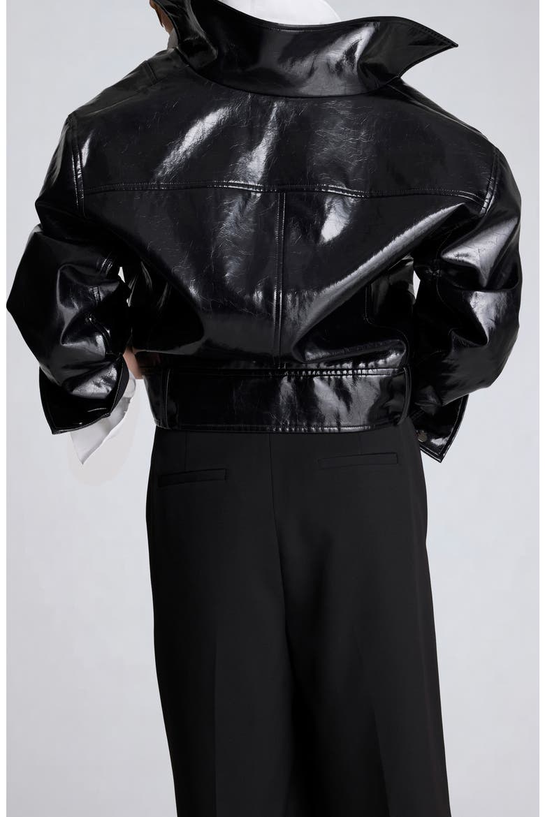 Faux Leather Moto Jacket, Alternate, color, BLACK