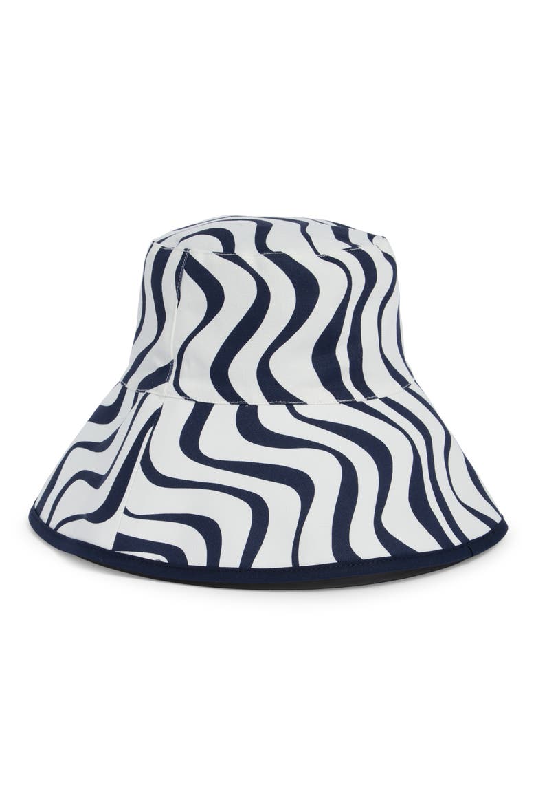 cabana wave bucket hat, Alternate, color, CREAM/ NAVY 156