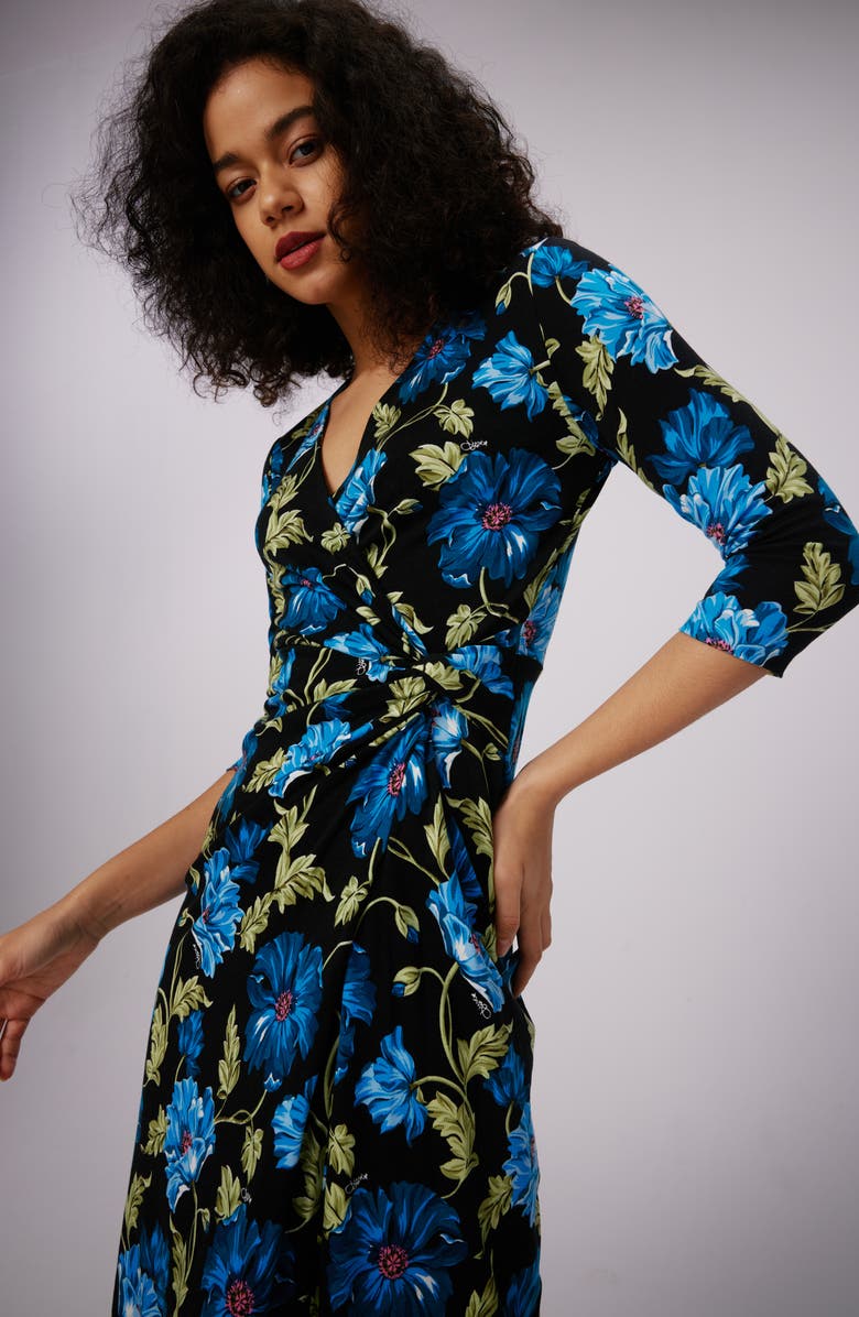 DVF Borris Floral Faux Wrap Dress, Alternate, color, 