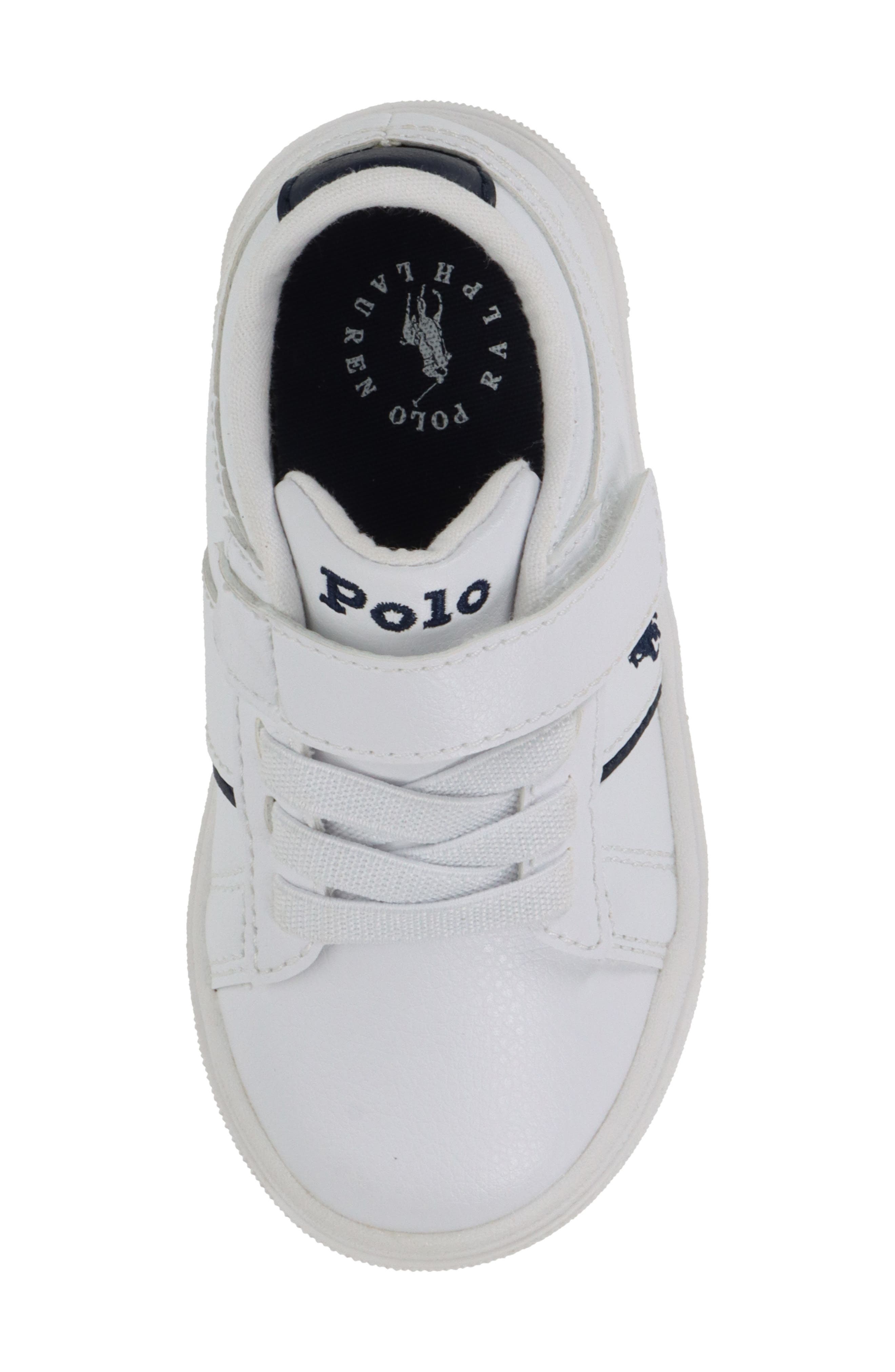 Ralph Lauren Kids' Telly Sneaker, Alternate, color, White Navy