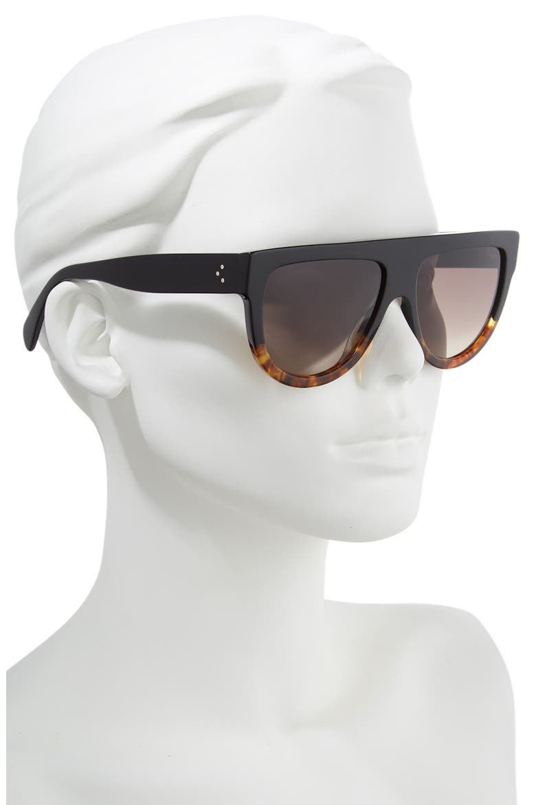 Flat Top Sunglasses, Alternate, color, BLACK/ HAVANA/ SMOKE