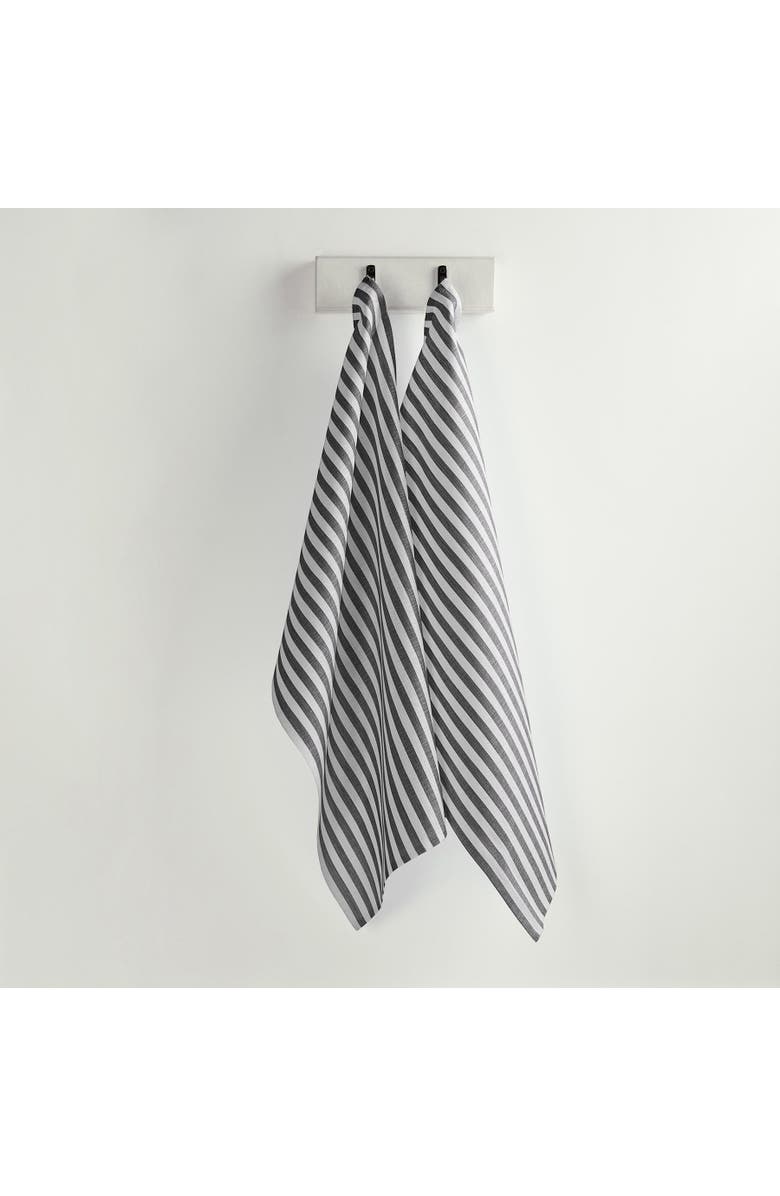 Solino Home Linen Kitchen Towels - Amalfi Stripe, Main, color, Black And White