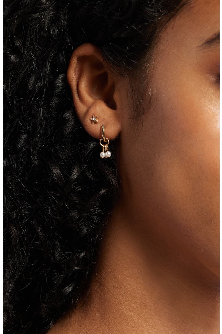 Set of 18 Earrings, Alternate, color, IVORY- GOLD