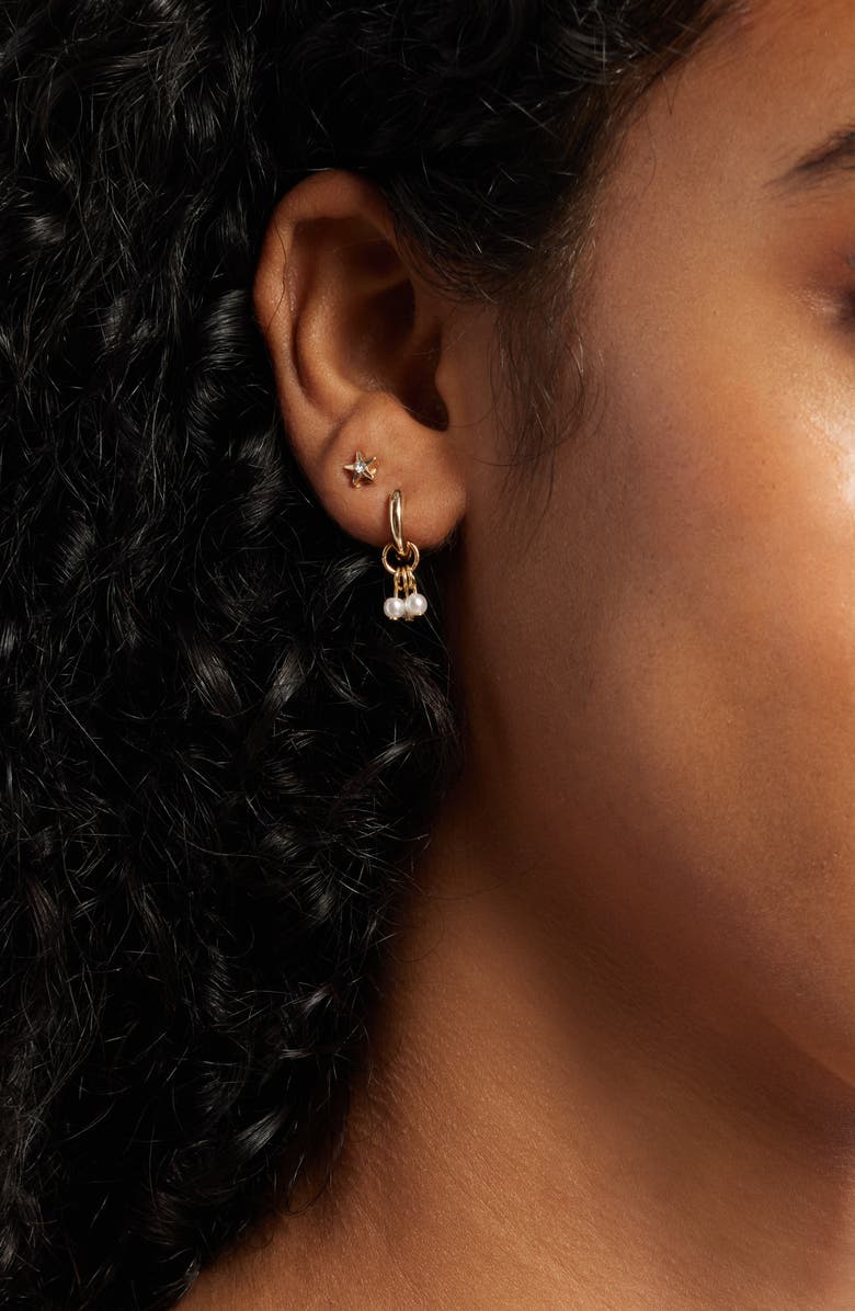 BP. Set of 18 Earrings, Alternate, color, Ivory- Gold