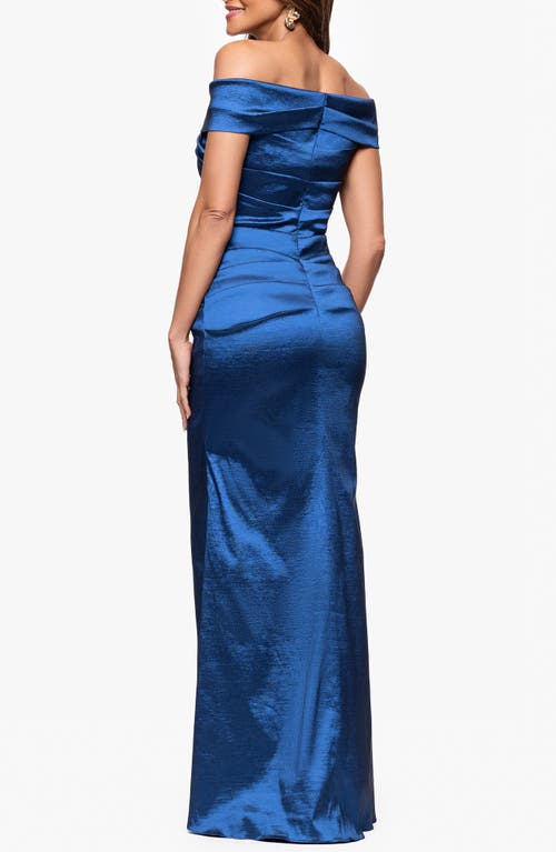 Xscape Evenings Off The Shoulder Taffeta Sheath Gown