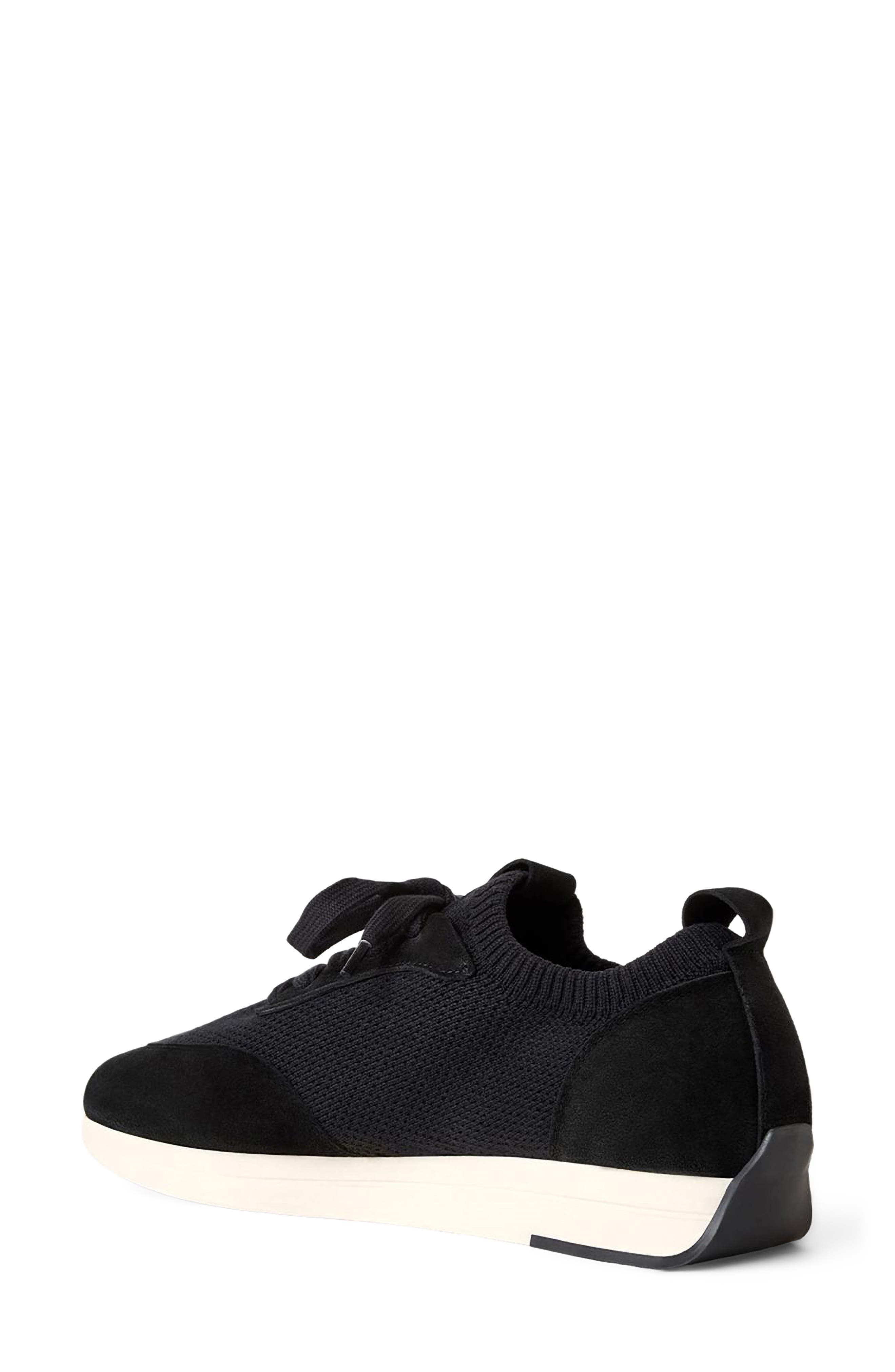 Aquatalia Rolo Knit Sneaker, Alternate, color, Black Knit